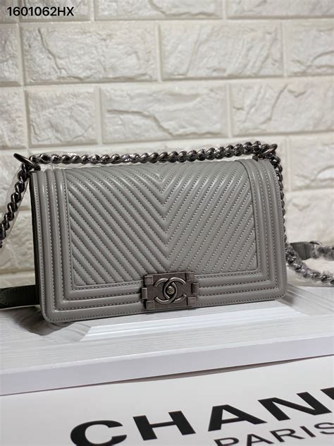 chanel le boy chevron grey|Chanel boyfriend bag small.